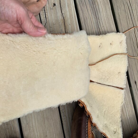 Vintage Handmade Tall Sheepskin-Lined Leather Soled Boots main image 12